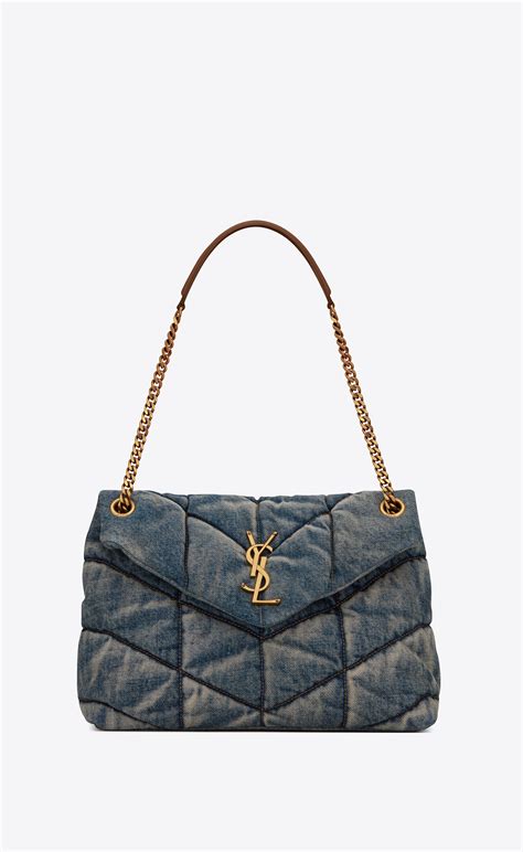 ysl denim bag|ysl small denim puffer bag.